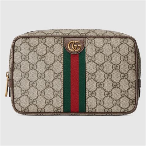 Gucci Savoy toiletry case in beige and ebony Supreme 